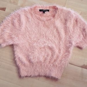 Foreign Exchange Peach Fuzzy Crop Top